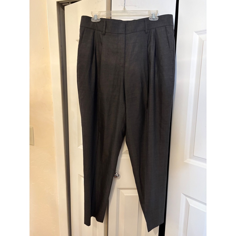 Lafayette 148 Italian Stretch Wool-Blend Gray Trousers Size‎ 12